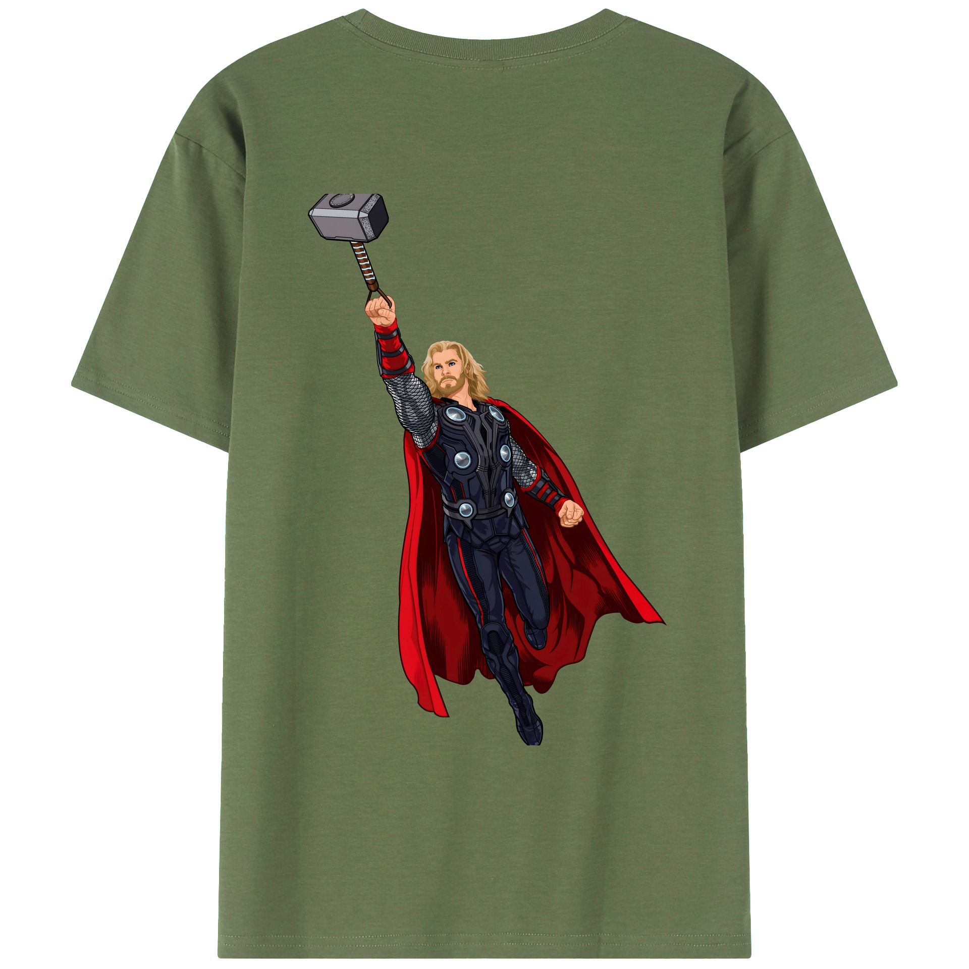 （画像用） アベンジャーズ The Avengers 綿100％ メンズ半袖Tシャツ（バックプリント） 通気性